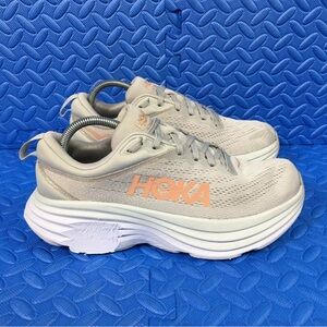 Hoka One One Bondi 8 Womens Running Shoes Gray Athletic Sneakers Size 9B